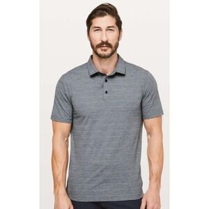 Lululemon Evolution Polo Lookout‎ Stripe Heathered Navy Heathered Poseidon - M